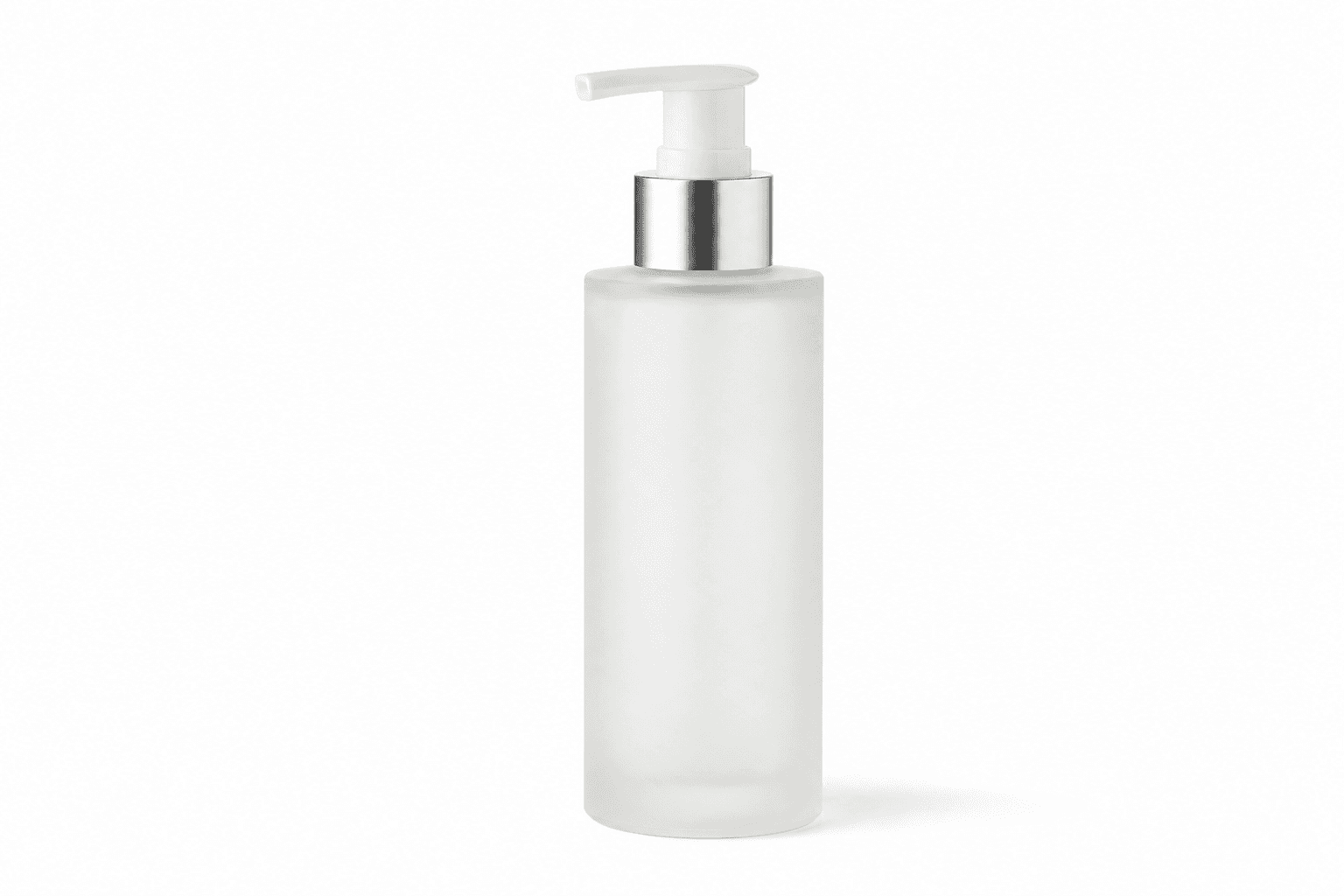 White pump bottle on a plain white background, used as a PMP Lifestyle demonstration reference