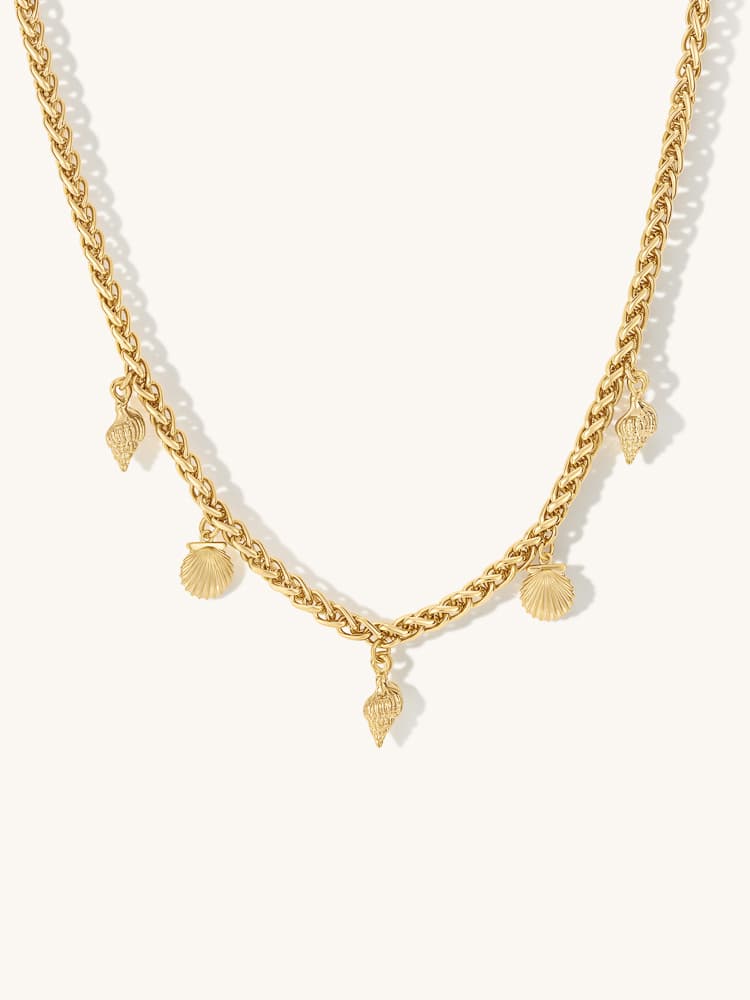 Gold-tone necklace showing the chain and hanging detail