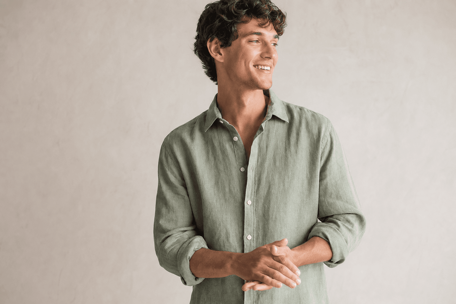 PMP Clothing Studio demonstration of a person wearing a green shirt